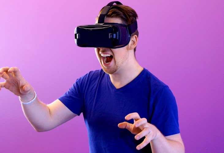 men playing VR game